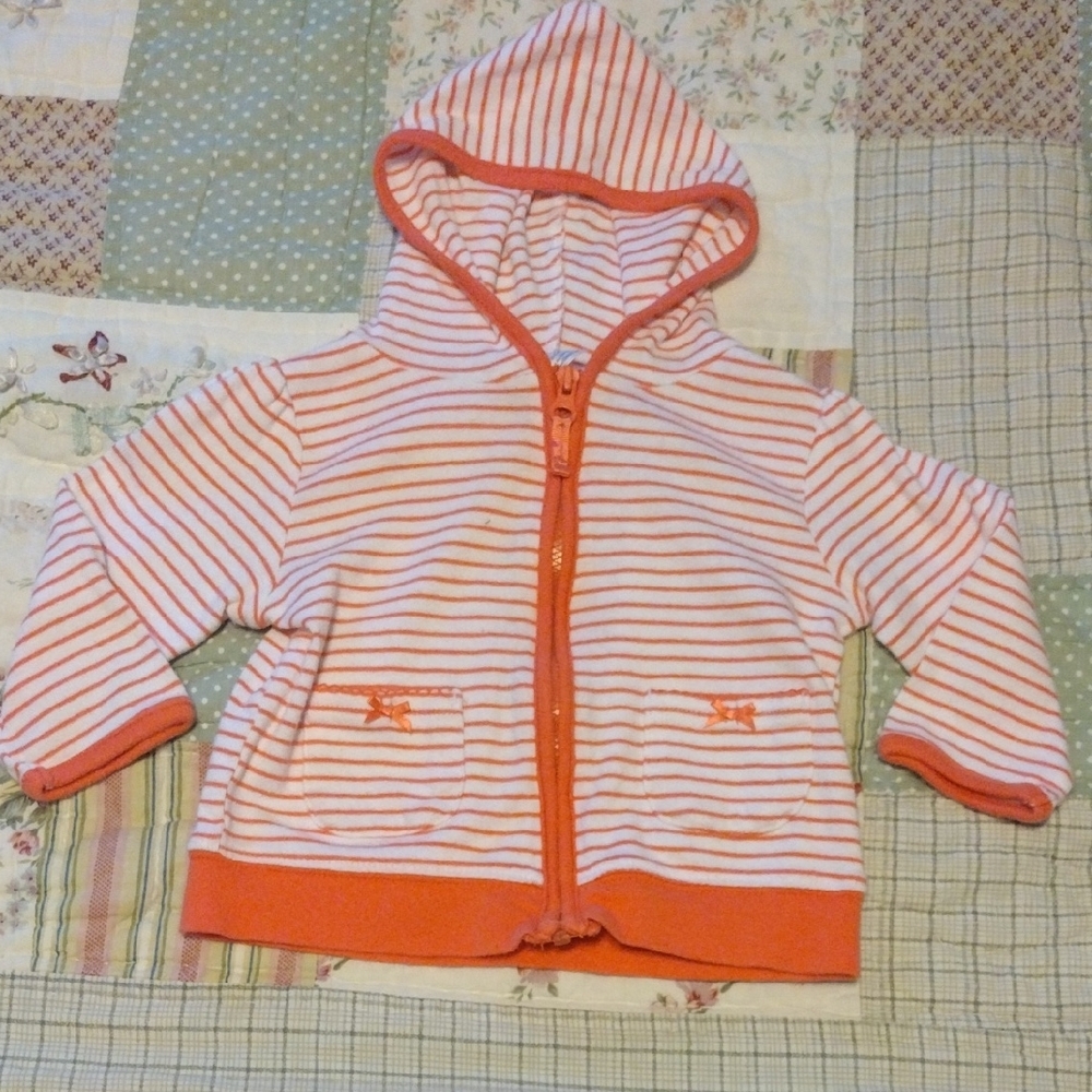 Carter's Pink and Orange Striped Hoodie